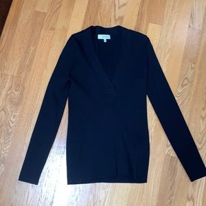 Reiss small black vneck viscose lightweight